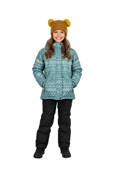 Oppland Beretă de iarnă pentru fetiță, cu pompon dublu, tricotat din bumbac, ...