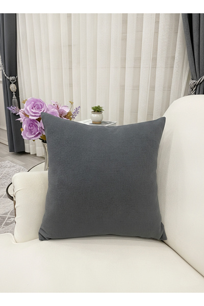 Brillant KOYU GRİ Renk 45X45 Ölçü Petek Dokuma Yumuşak Yapılı Kırlent Kılıf