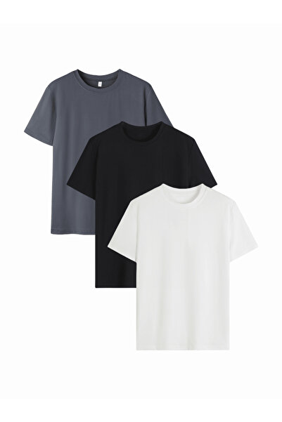 DAXİS Sportwear Company PACHET DE 3 TRICOANE CU GULER ROTUND, CU TĂIERE COMODĂ