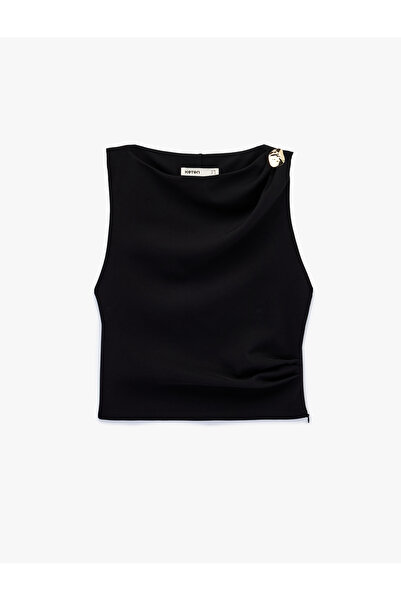 Koton Crew Neck Sleeveless Blouse with Accessory Detail