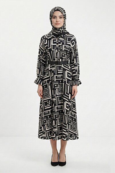 WAS Belted Satin Dress