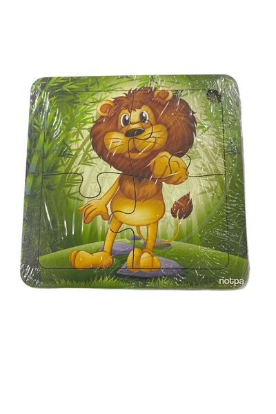 tüftürük Educational and Learning Wooden 4-Piece 13 X 13 Colorful Animals Cor...