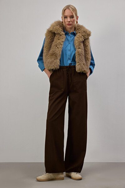 Touché Privé Flat-Leg Pants with Elastic Waist