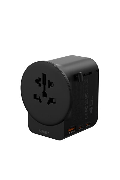 AUKEY محول عالمي من GlobeMate بقدرة 45 واط، أسود