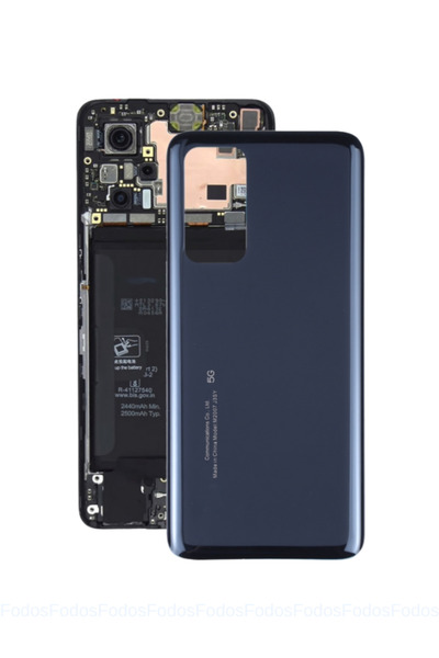 Piaks Xiaomi Uyumlu Mi 10T - Mi10T Pro Arka Pil Batarya Kapağı Cam - Siyah