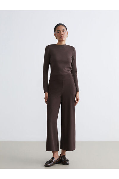 LC Waikiki Colecția Shining Store: Pantaloni largi pentru femei cu șnur în ta...