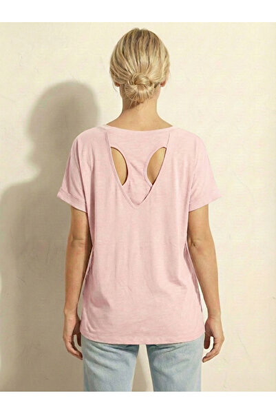 NEW JOURNAL Γυναικείο μπλουζάκι σε σκόνη πούδρας με ανοιχτή πλάτη με λεπτομέρ...