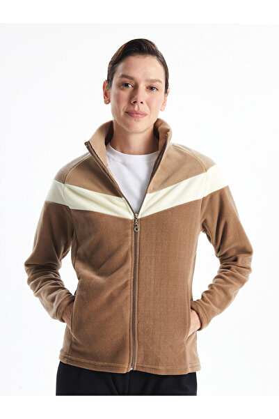 LC Waikiki Women's Outdoor Fleece with Stand Collar Color Block