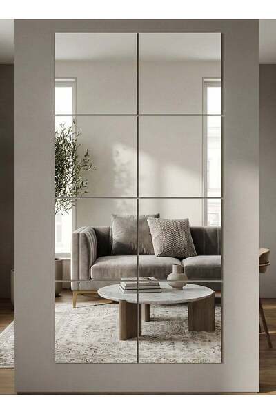 Taimi Full Length Wall Mirror Set25x25cm,8 Pieces–Frameless Self-Adhesive Mak...