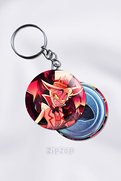 ZipZap حلية مفاتيح على شكل شخصية لوسيفير مورنينجستار من أنمي هازبين هوتيل (قط...
