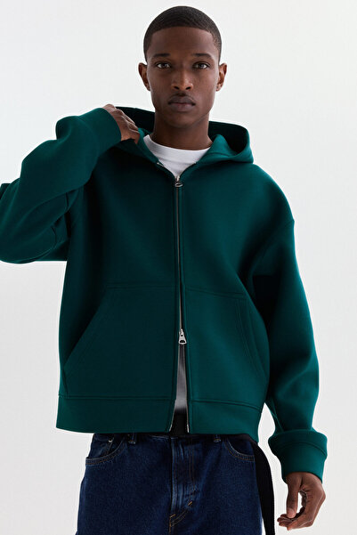 H&M Kapüşonlu ve Fermuarlı Scuba Üst Loose Fit