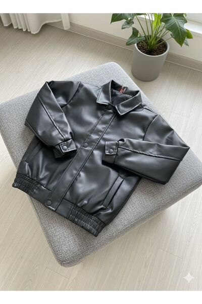 ziqsaq Kids Garson Boy Quilted Lined Leather Bomber Jacket