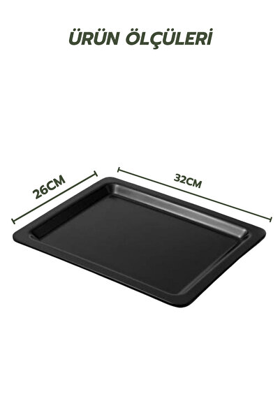 ray plastik REYON KASAP ŞARKÜTERİ TEPSİSİ PARLAK SİYAH 26X32 cm