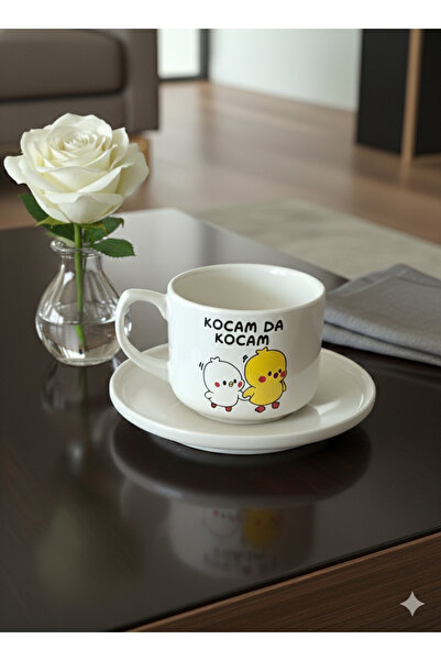 moda marifet Love-Themed Coffee Cup Single Piece