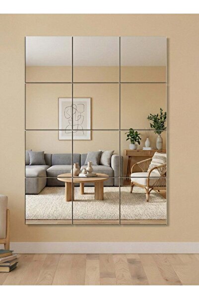 Taimi Full Length Wall Mirror Set25x25cm,12 Pieces–Frameless Self-Adhesive Ma...
