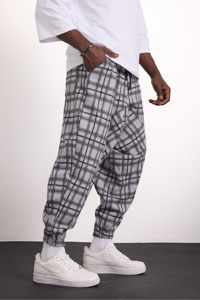 Gerusta Erkek Günlük Desenli Paça Lastikli Pileli Şalvar