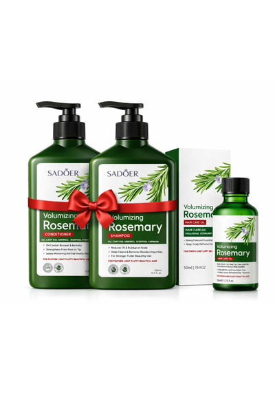 SADOER Pachet Complet – Șampon + Balsam + Ulei cu Rozmarin (Volum & Revitaliz...