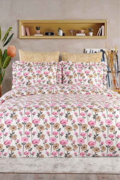 Uçkan home 100% Cotton Ruffled Double Bed Sheet Set