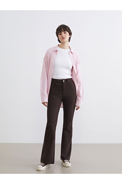 LC Waikiki Xside Brown Flare Women's Jean Pants