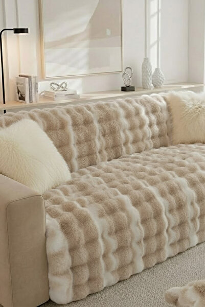 Evlen Home Collection Розкішний хутряний чохол для дивана 170x215 см М'який п...