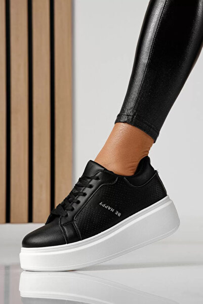 Zaira Γυναικεία μαύρα πάνινα παπούτσια από οικολογικό δέρμα Ada #24000 - 38