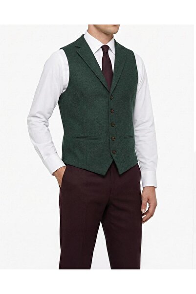 TerziAdemAltun سترة بياقة واحدة على الطراز الإيطالي باللون الأخضر T10476