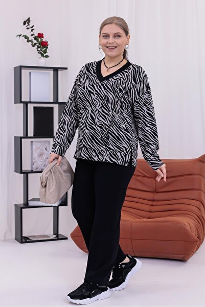 Siyezen Σετ υφασμάτων μεγάλου μεγέθους με σχέδιο ζέβρας