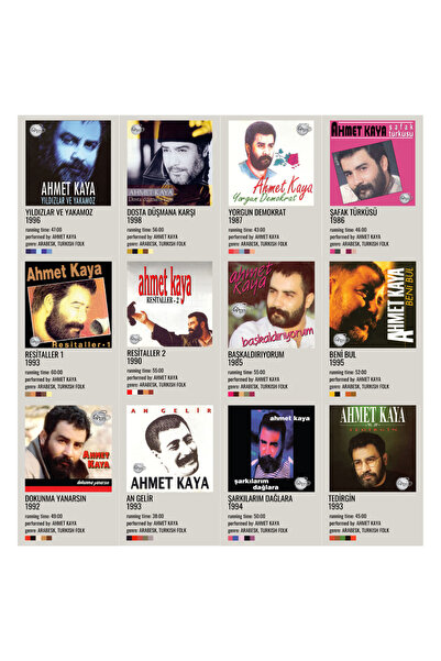 Ororabutik Ahmet Kaya Arabesk Albüm Kapağı Poster Duvar Kağıdı Seti Afiş A5 1...