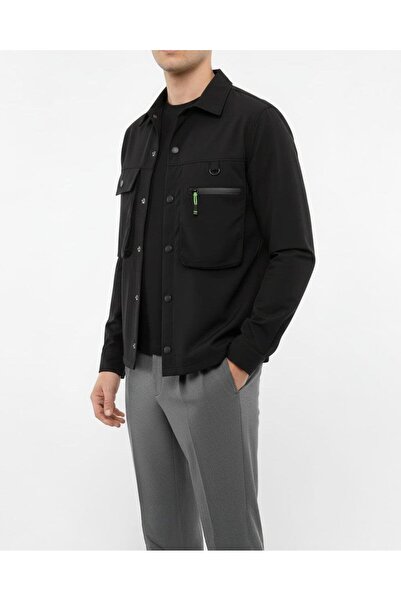 TerziAdemAltun Italian Style Men's m Transitional Coat Black T13314