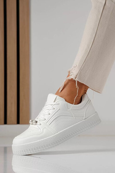 Zaira Adidasi dama albi din piele ecologica Oana #24174 - 40