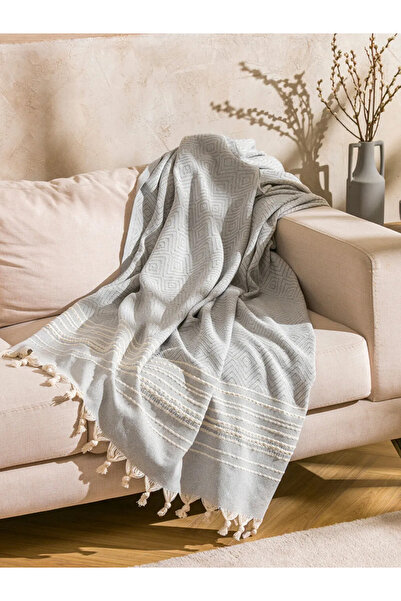 LC Waikiki Lcw Home Brown Tasseled Bedspread 180X230 cm