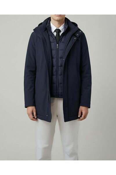 TerziAdemAltun Italian style s Slim Fit men's puffer jacket navy blue t14783