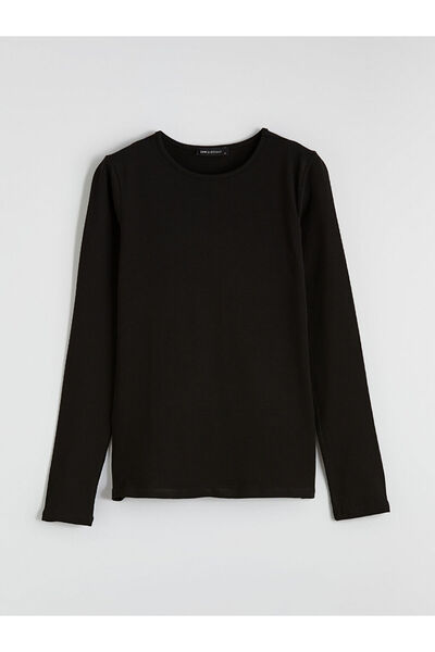 LC Waikiki Tricou negru pentru damă cu decolteu