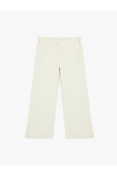 Koton Linen Blend Trousers with Tie Waist