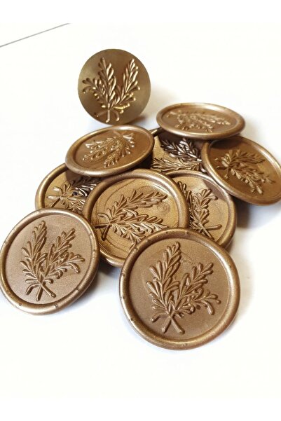 OEM Set 20 bucati sigilii ceara bronz autoadezive model Rozmarin pentru invit...