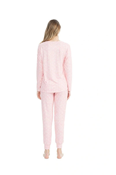 U.S. Polo Assn. Kadın Pembe Yuvarlak Yaka Pijama Takımı