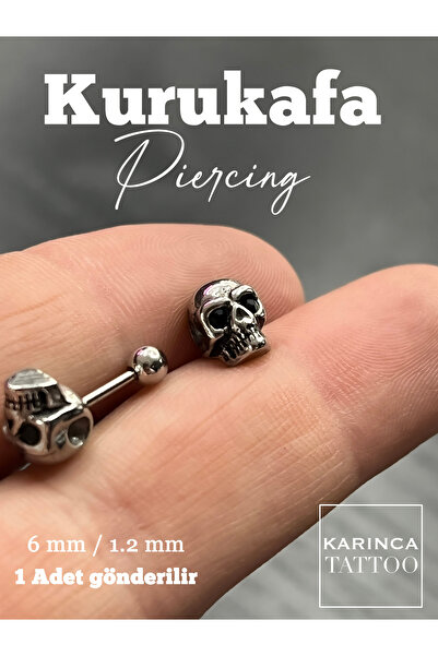 Karınca Piercing Kurukafa Piercing Helix Conch Flat Kıkırdak Kulak Cerrahi Çe...