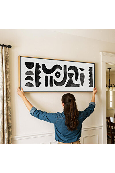 woodhomeworks Tek Parça Gerçek Ahşap Yatay Panorama Çerçeveli Tablo