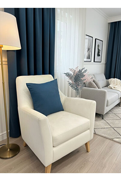 Brillant İNDİGO MAVİ Renk 45X45 Ölçü Petek Dokuma Yumuşak Yapılı Kırlent Kılıf