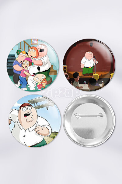 ZipZap Set de insigne cu ac și buton pentru decorarea genți de mână Family Gu...