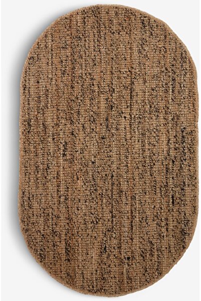 DavidaHome Oval rug, black with nature, jute, 90 x 150 cm