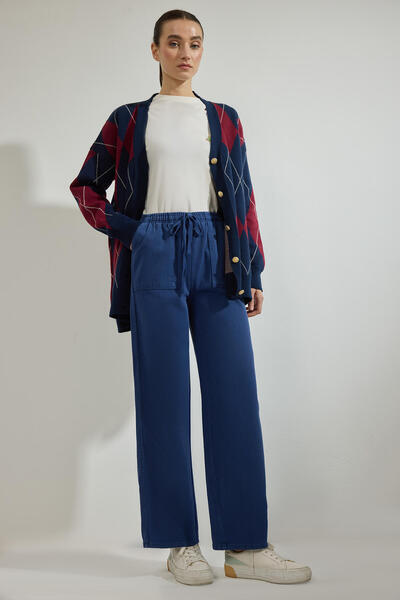 Touché Privé Flat-Leg Pants with Elastic Waist