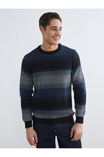 LC Waikiki Özmarka New Season Crew Neck Striped Men's Knitwear Sweater