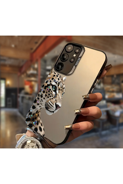 Caseji حافظة هاتف سامسونج جالاكسي S24 ألترا المتوافقة مع ثيمة النمر الماسي مط...