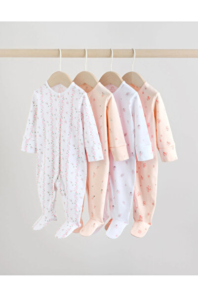 Next Baby Çiçek Detaylı 4’lü Tulum Seti