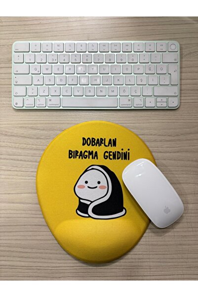 rakkun shop Dobarlan Bıragma Gendini Printed Mouse Pad with Wrist Support (Oval)