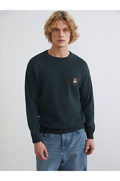 LC Waikiki XSIDE guler rotund Pulover pentru bărbați cu broderie Teddy Bear