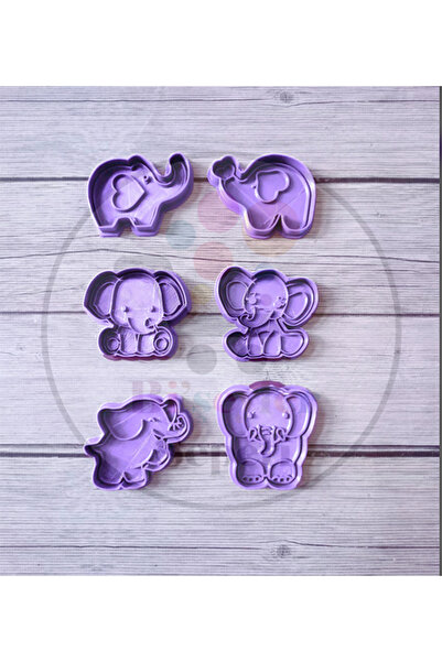 Bi'şeyler Sepeti Elephant Cookie Mold - Elephant Cookie Cutter - 6 Figures 12...