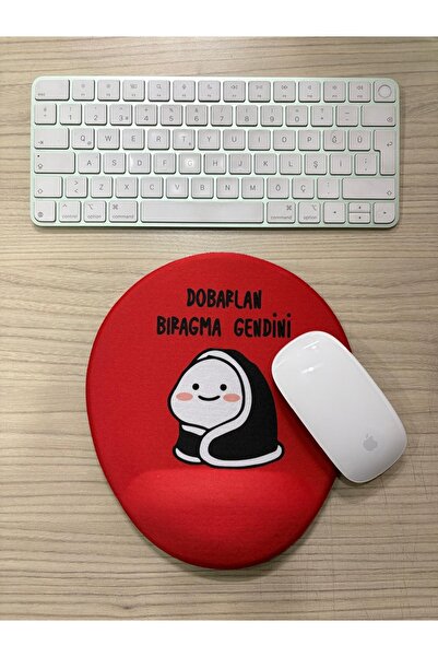 rakkun shop Dobarlan Bıragma Gendini Printed Mouse Pad with Wrist Support (Oval)