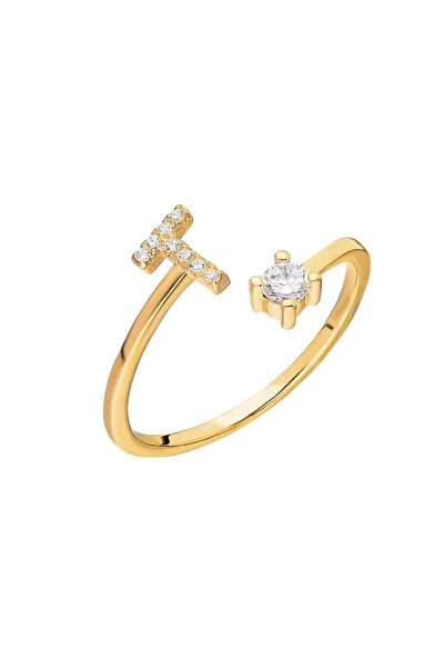 Mute Jewelry ' S' Letter Stone Ring